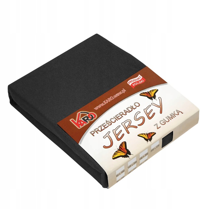 Prostěradlo jersey s gumičkou 140x200 černé 044 KARO