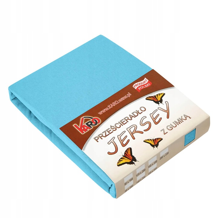 Prostěradlo jersey s gumičkou 140x200 tyrkysové tlusté 150g/m2 KARO