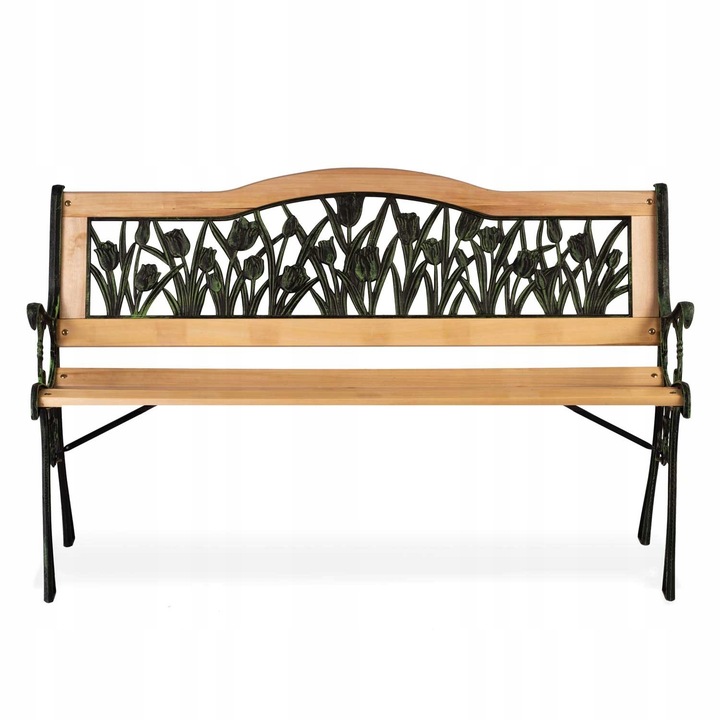 PARKOVÁ LAVIČKA S OPĚRADLEM GARDI TULIP 123,5 X 74 X 48 CM SOBOTA