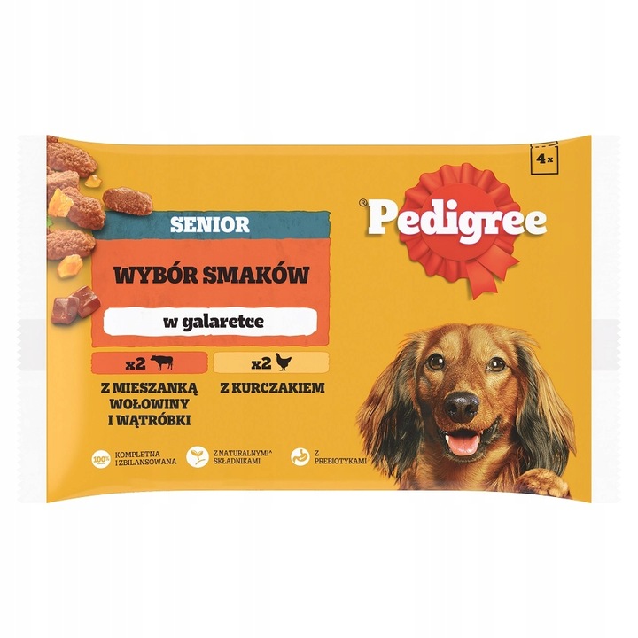 PEDIGREE Senior Výběr příchutí sáčky vlhké krmivo pro psy MIX 4x100g SLEVA