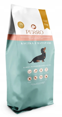 PERRO Krmivo Bezobilná kachna s Batáty Malá plemena 1 kg pro psa