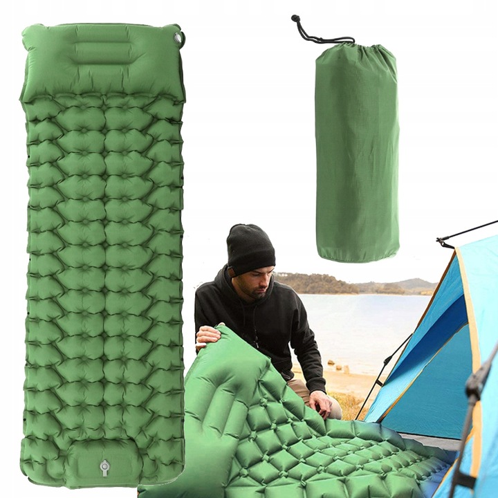 PODLOŽKA TURISTICKÁ KARIMATKA MATRACE SAMONAFUKOVACÍ S POLŠTÁŘEM 196x69x9CM