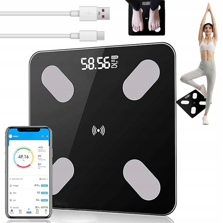 POKROČILÁ INTELIGENTNÍ BLUETOOTH VÁHA PRO SLEDOVÁNÍ ÚDAJŮ O TĚLE
