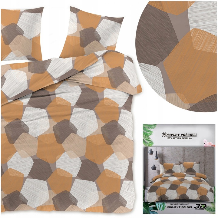 Povlečení MARIA Povlečení 70x80 Komplet 200x220 3 Č. Saténová Stylová