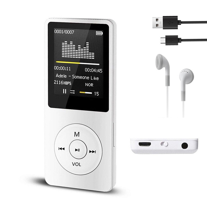 Přehrávač MP3 16GB: Bluetooth 5.0, FM rádio, elektronická kniha