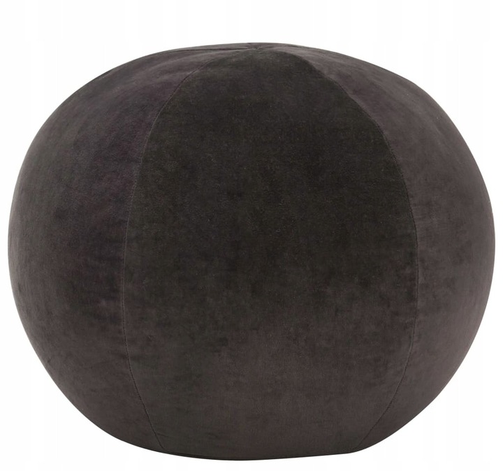 Puf sametový Kulatý podnožek Antracit Moderní sedák 50 x 35 cm