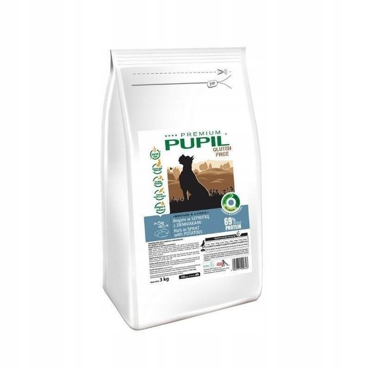 PUPIL Premium GLUTEN FREE MEDIUM LARGE šprota 3kg