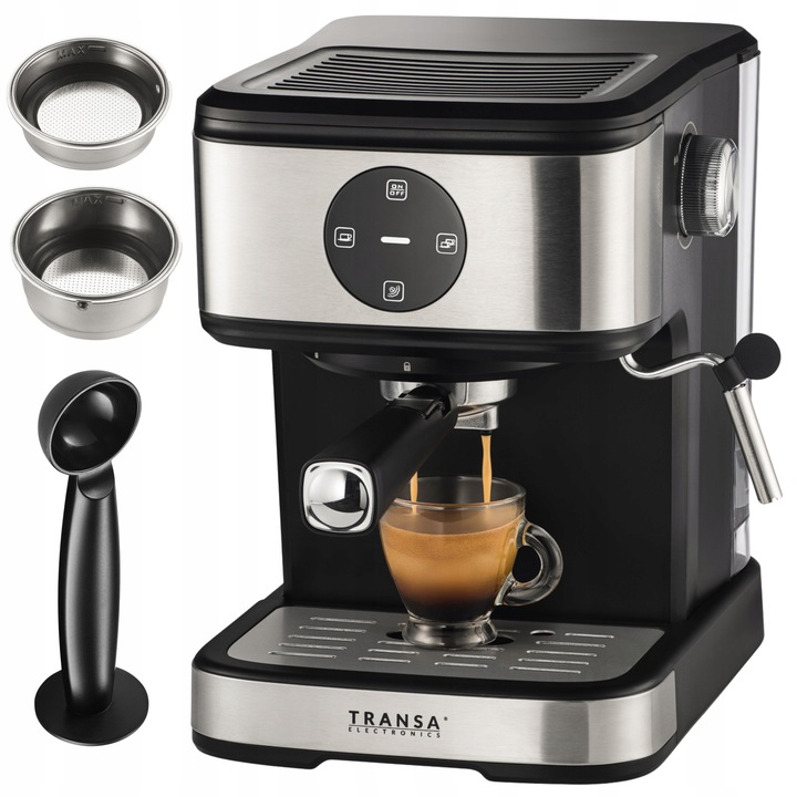 Pákový tlakový kávovar Transa Electronics Baristoline 1100 W stříbrný/šedý