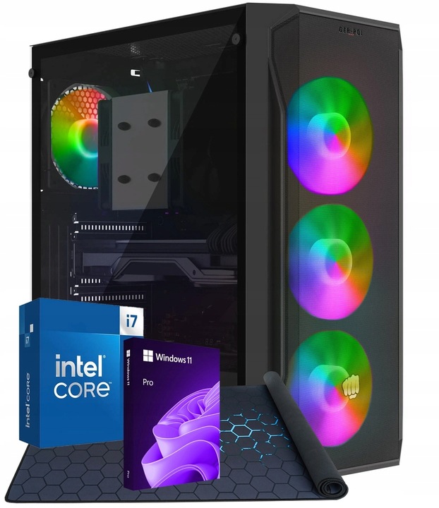 POČÍTAČ PRO HRY i7-7700 RTX 4060 64GB RAM DDR4 SSD 1TB WINDOWS 11 RGB DVD
