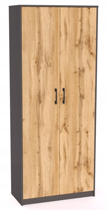 Policová skříň 74 LUCETTE - grafitová / dub wotan SLEVA