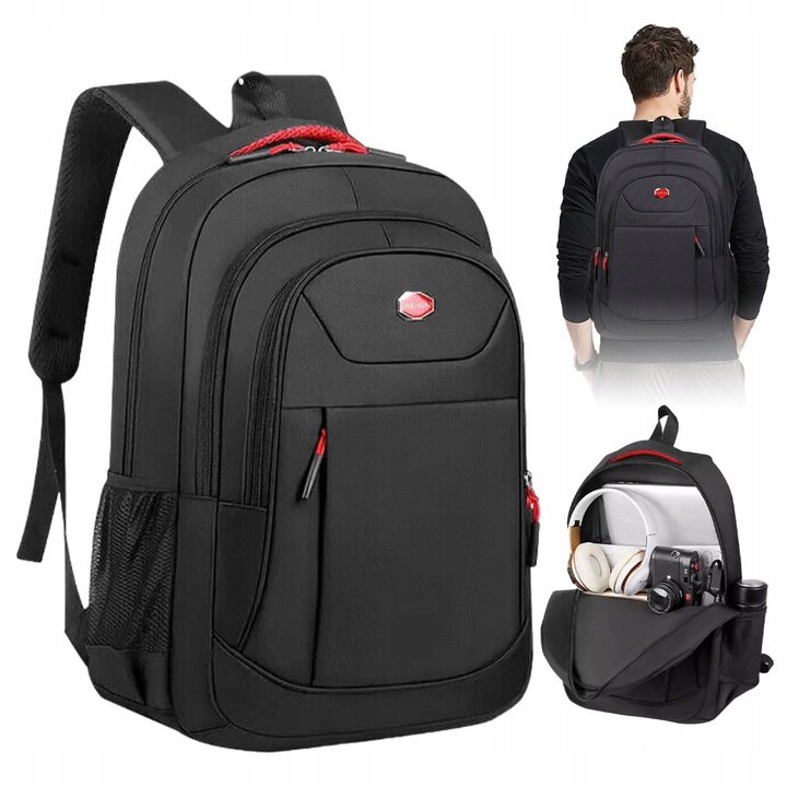 Praktický STYLOVÝ ČERNÝ BATOH pro KAŽDÉHO ŠKOLNÍ MLÁDEŽNICKÝ DO PRÁCE