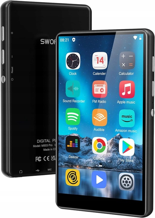 Přehrávač MP3 Rádio 80 GB s Bluetooth WiFi 4,0" dotykový MP4 APLIKACE velký
