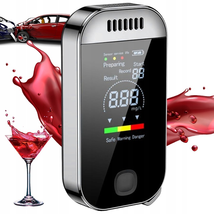 PŘENOSNÝ POLOVODIČOVÝ ALKOHOL TESTER PROFESIONÁLNÍ ALKOHOLTESTER 3.7V