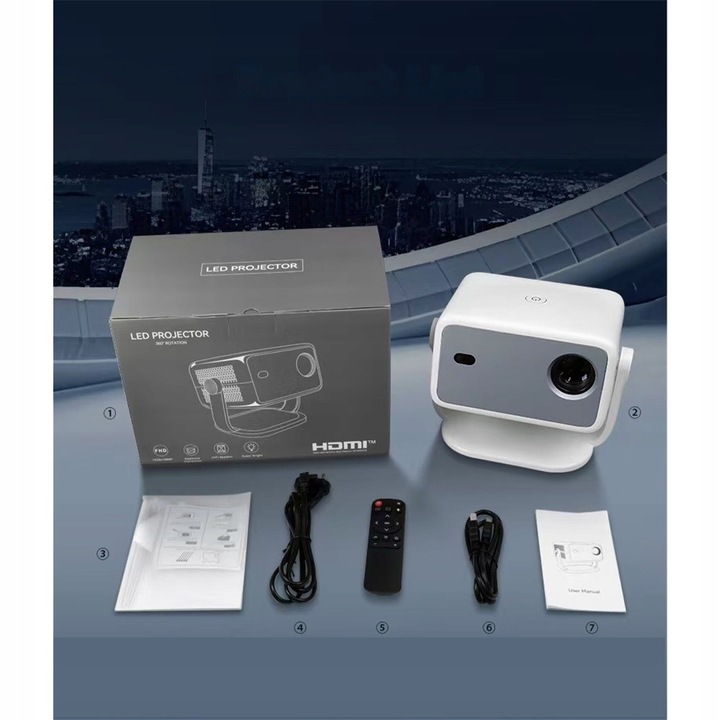 PROJEKTOR MAGCUBIC L018 4K 1080p ANDROID TV WiFi BLUETOOTH REPRODUKTOR NETFLIX