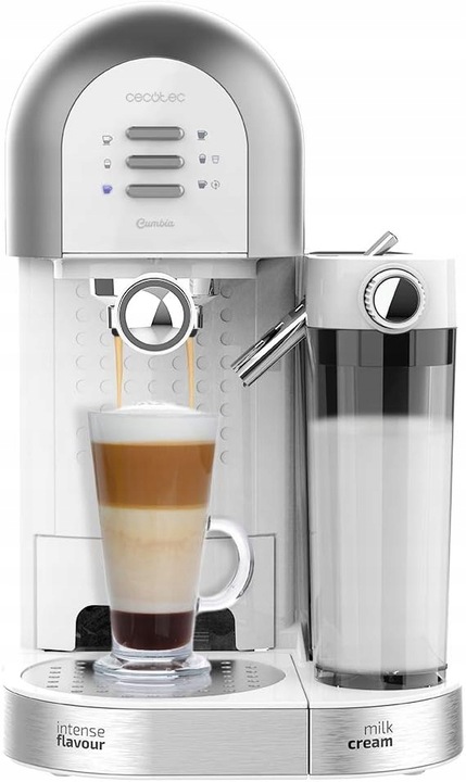 Pákový tlakový kávovar Cecotec Bianca Cumbia Power Instant-ccino 20 Chic 1470 W stříbrný/šedý