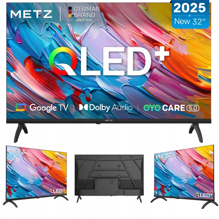 QLED televize Google TV 32" METZ 32MQF7000Z Smart TV DVBT2 WiFi BEZRÁMEČKOVÁ