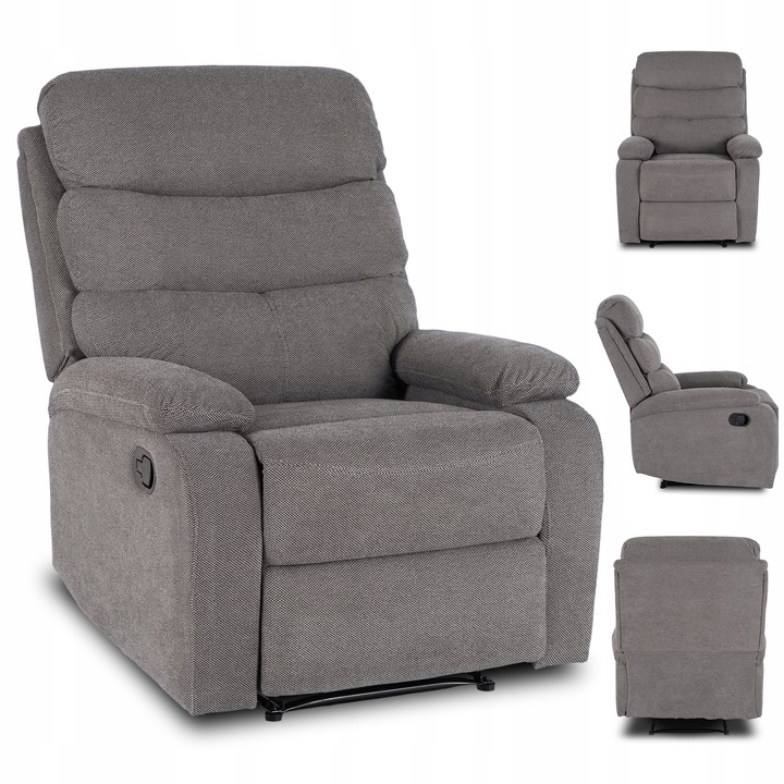 Rozkládací Křeslo Pohodlné na Spaní do Obývacího Pokoje Šedé KOBE