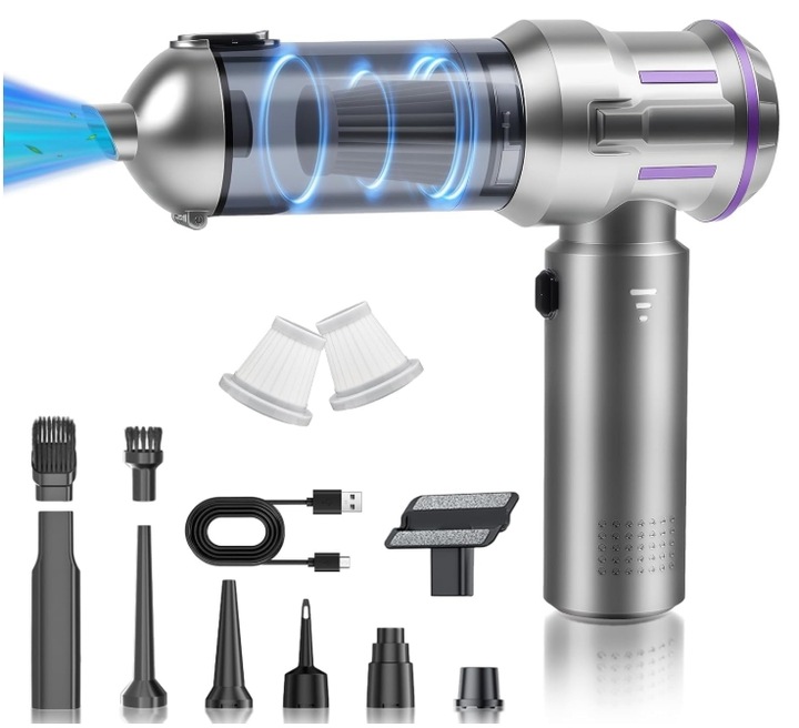 Ruční Vysavač , 4 v 1, akumulátor , 16000 Pa, výkonný vysavač do auta