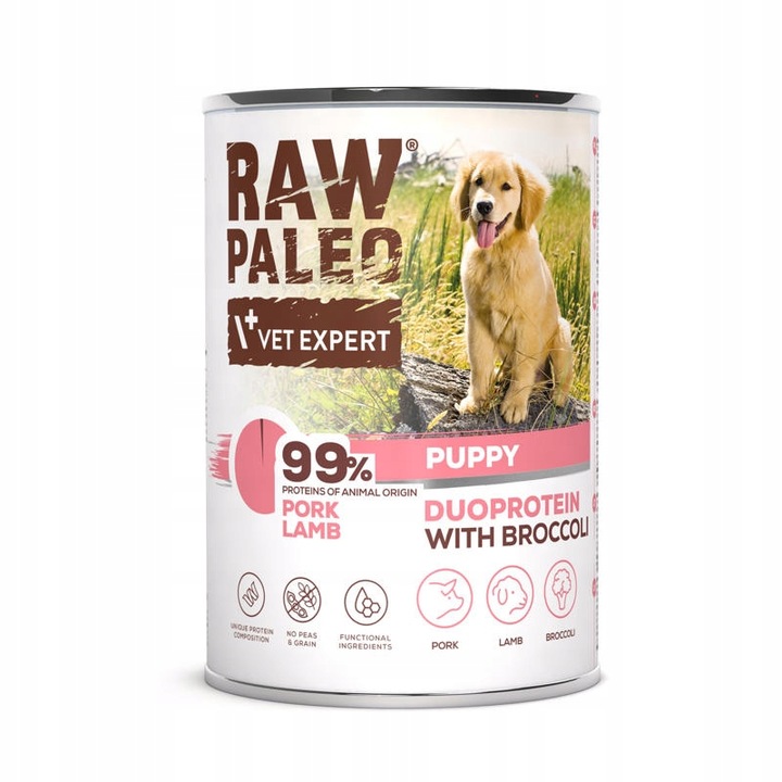 RAW PALEO Pork&Lamb Puppy 400g mokré krmivo pro štěňata duoprotein vepř