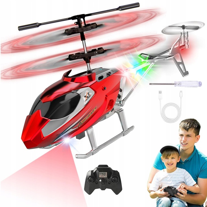 RC VRTULNÍK S OVLÁDÁNÍM 2.4 GHZ A FUNKCÍ UDRŽOVÁNÍ VÝŠKY, ČERVENÝ