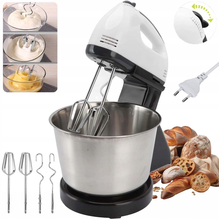 RUČNÍ ELEKTRICKÝ MIXÉR 7 RYCHLOSTÍ S VYMĚNITELNÝMI NÁSTAVCI MALÝ LEHKÝ