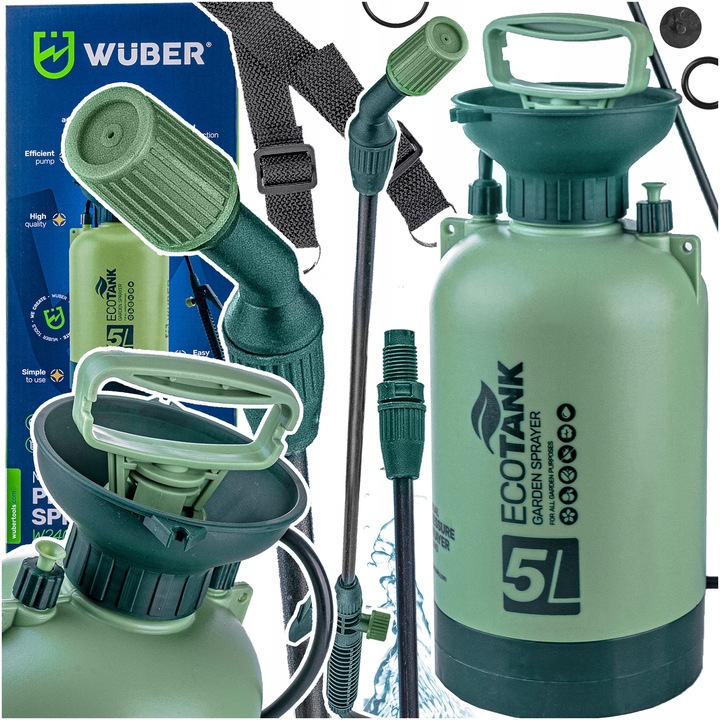 RUČNÍ TLAKOVÝ POSTŘIKOVAČ VELKÝ OBJEM 5 L REGULACE TRYSKY LANKA 98 CM VÝPRODEJ