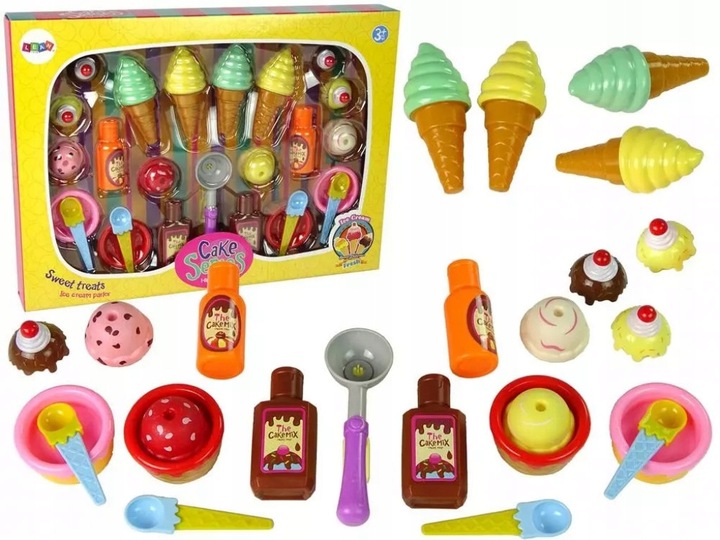 Sada sladkostí zmrzlina, muffiny, omáčky, lžičky Leantoys hračka