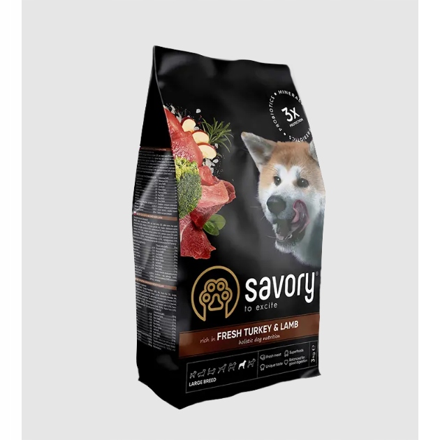 SAVORY suché krmivo pro dospělé psy velkých plemen KRŮTA JEHNĚČÍ 12 kg