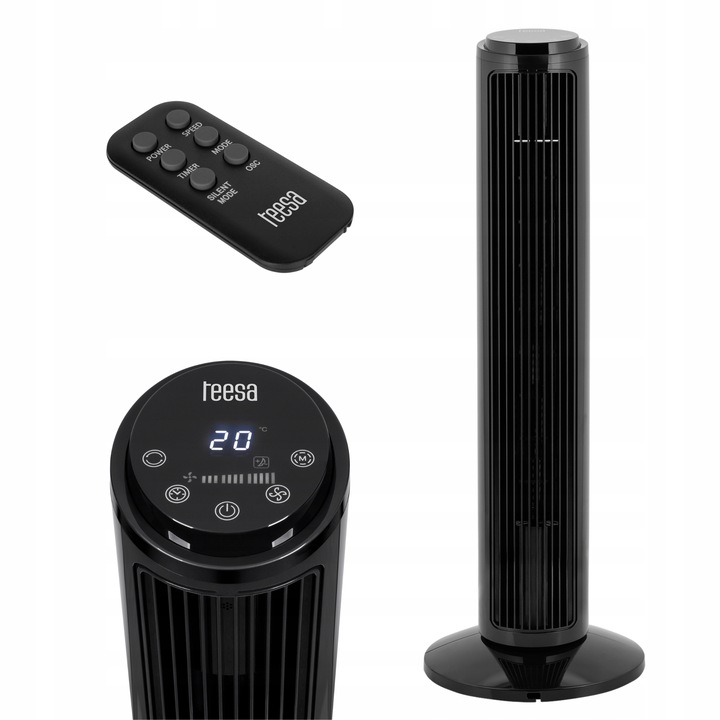 Sloupový ventilátor stojanový ventilátor podlahový tichý časovač dálkové ovládání Teesa