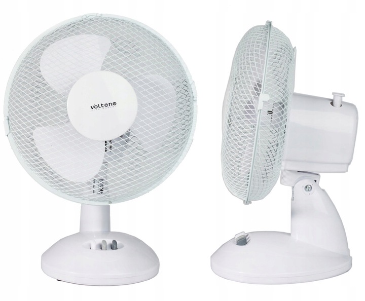 STOLNÍ VENTILÁTOR VĚTRNÝ MLÝN TICHÝ SILNÝ BÍLÝ PRŮMĚR VRTULE 23 cm AKCE