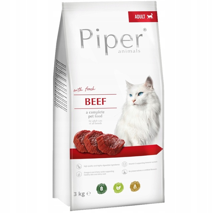 Suché krmivo pro kočky piper hovězí maso 3 kg