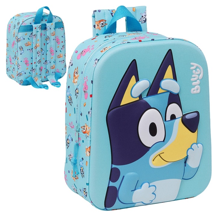 SAFTA MALÝ BATOH JEDNOKOMOROVÝ BLUEY 3D SLEVA