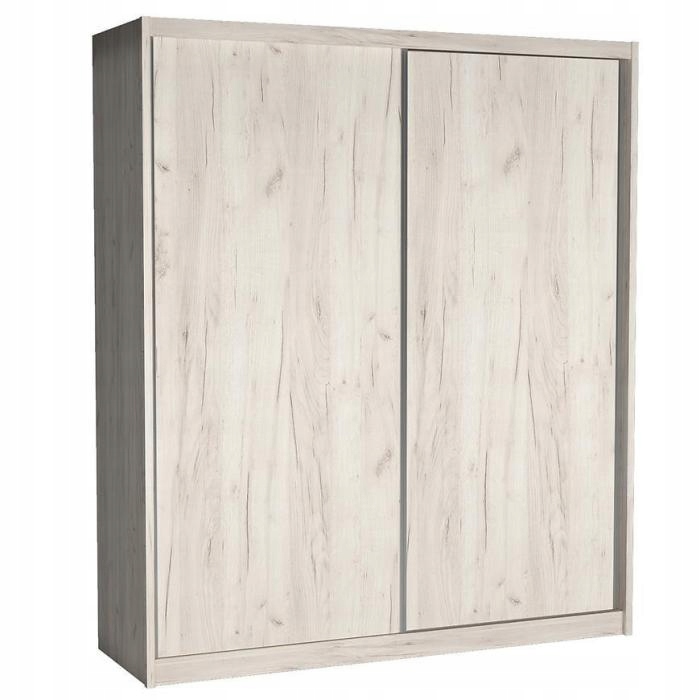 Šatní skříň 208 cm s posuvnými dveřmi BERLINA 1 - dub kraft bílý