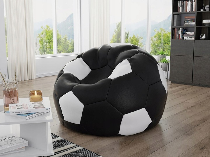 Sedací pytel ve tvaru míče AMADEO - černý / bílý