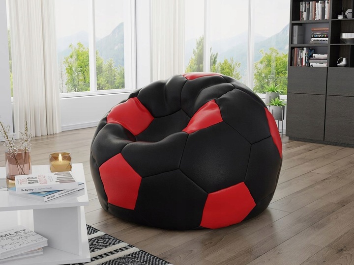 Sedací pytel ve tvaru míče AMADEO - černý / červený