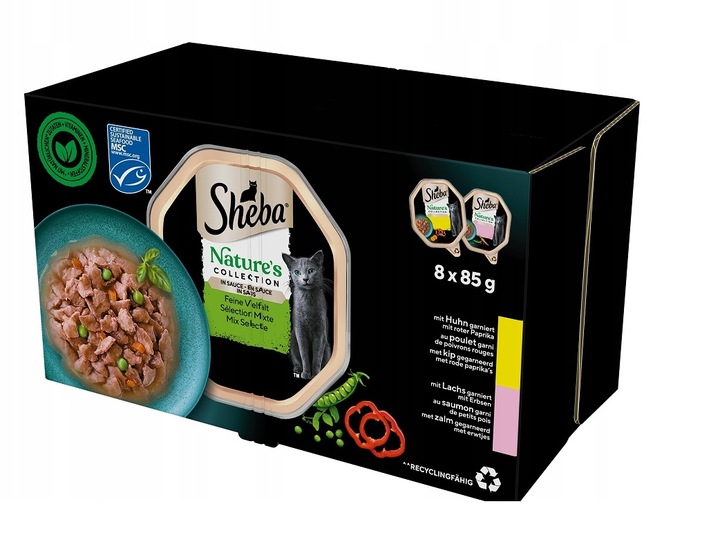 SHEBA Nature’s Collection Výběr příchutí mokrá, kompletní pro kočky 8 x 85 g DO 900 KČ