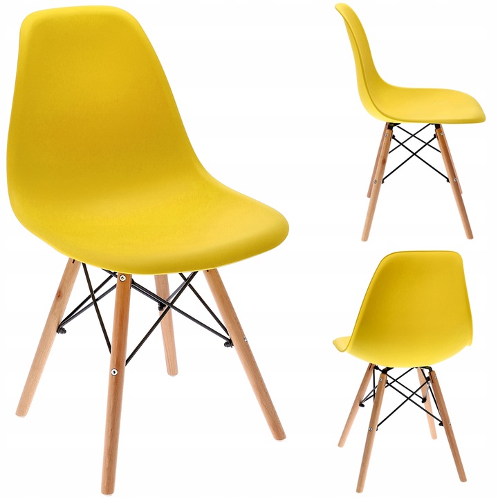 SKANDINÁVSKÉ KŘESLO do KUCHYNĚ obývacího pokoje JÍDELNA kuchyně EVA žluté JUMIhome