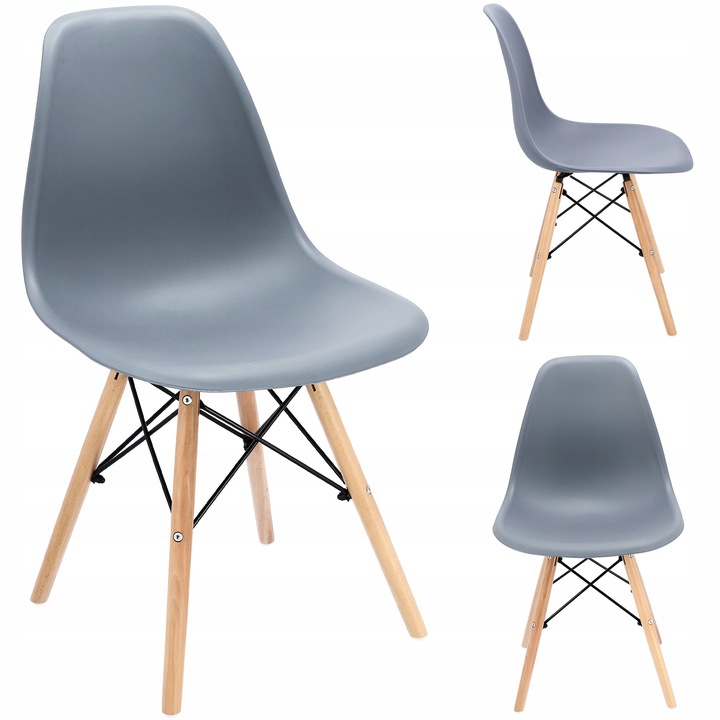 SKANDINÁVSKÉ KŘESLO do KUCHYNĚ obývacího pokoje JÍDELNY kuchyňské EVA šedé JUMI