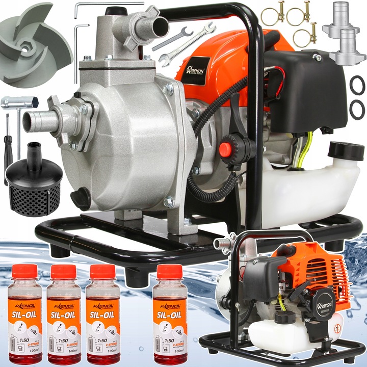 SPALOVACÍ ČERPADLO NA VODU 1" 300 L/MIN DEMON + OLEJE BONUS