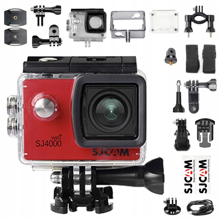 Sportovní kamera SJCAM SJ4000 WiFi červená