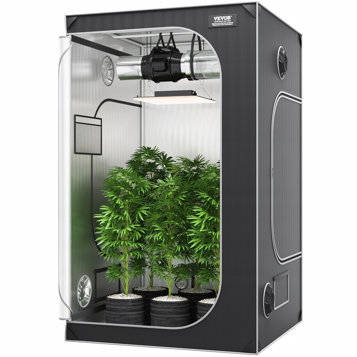 Stan Grow 48x48x80Cali Vhodné osvětlení pro pěstování Černá A Šedá