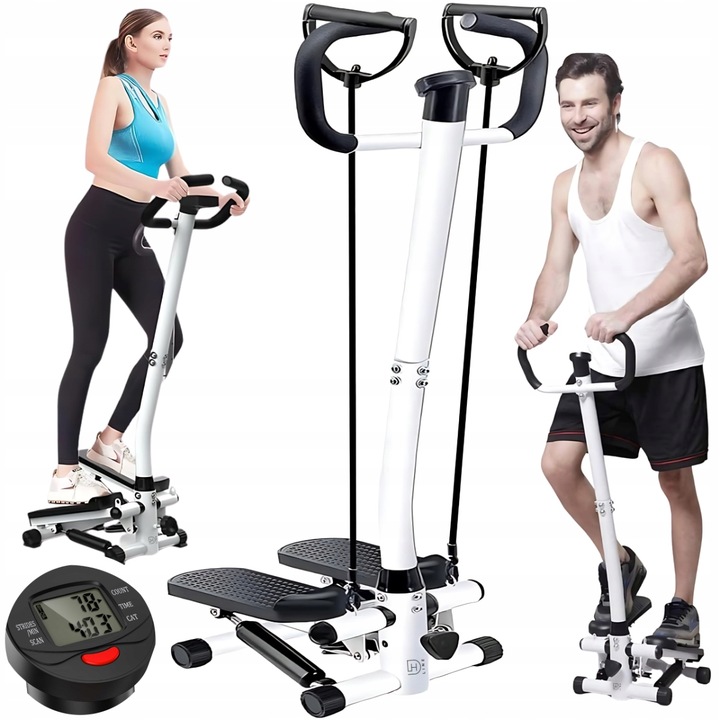 STEPPER S LANKOVÝM SLOUPKEM A RUKOJETÍ, EXPANDÉRY, POČÍTADLO LCD, FITNESS VÝPRODEJ