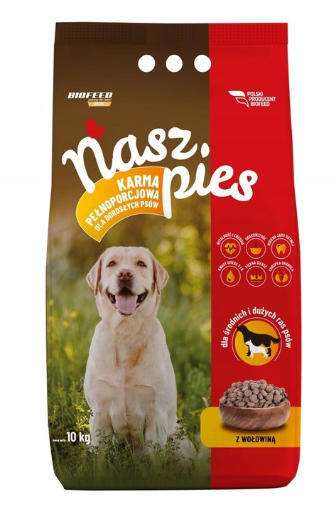 SUCHÉ krmivo pro psy BIOFEED Náš pes s hovězím masem Velké plemeno HOVĚZÍ 15 kg