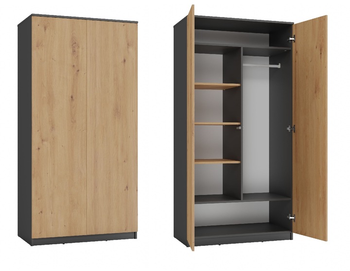 Šatní skříň - Musecalo 3 (antracit + dub artisan) nejlevnější