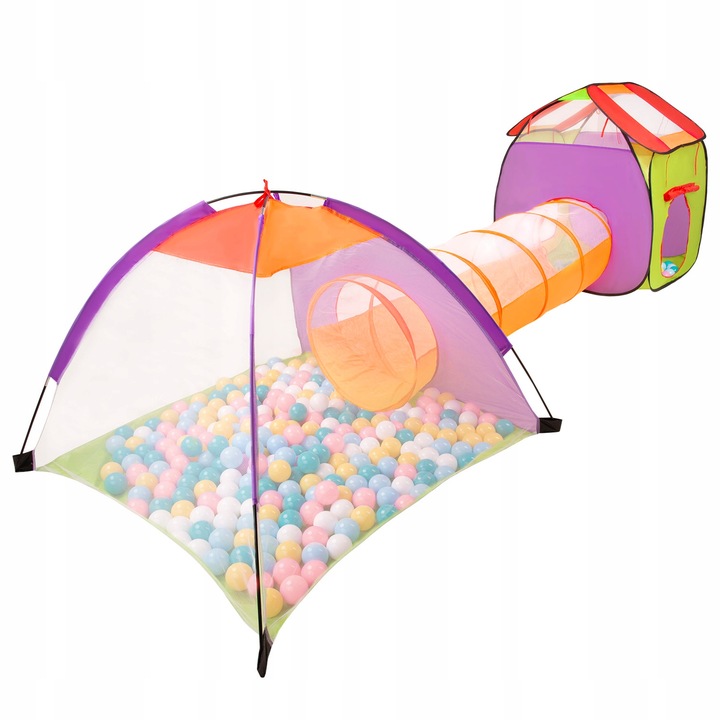 SELONIS Stan Domeček Dětské hřiště 3v1 PRO DĚTI 100 kuliček