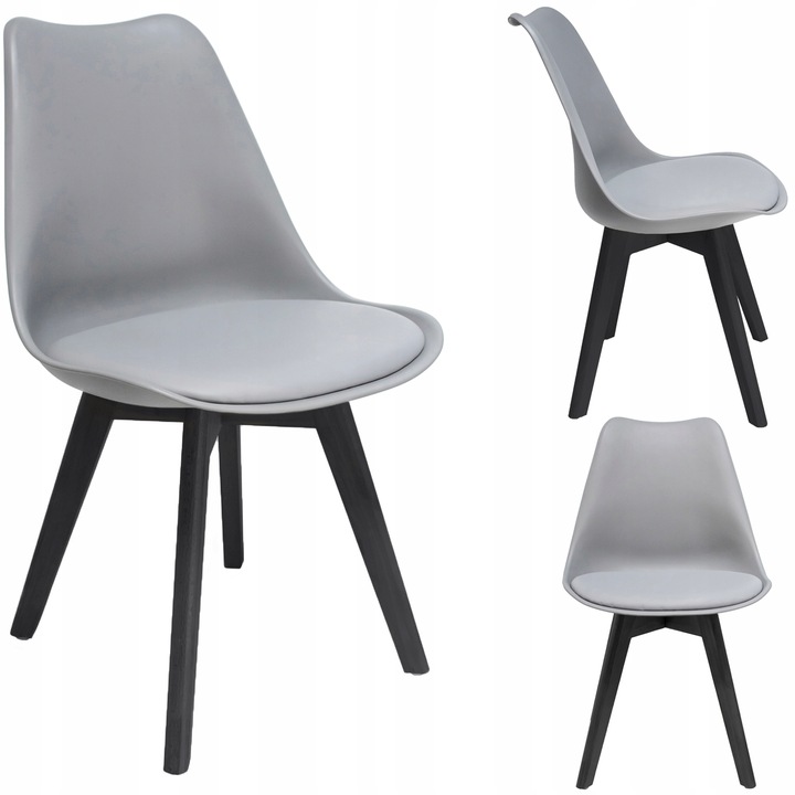 SKANDINÁVSKÁ ŽIDLE DO KUCHYNĚ OBÝVACÍHO POKOJE polštář OSLO šedá JUMIhome