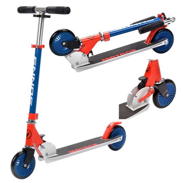 Skládací městská koloběžka Lehká pro děti Kolečka 120 mm ABEC-7 METEOR