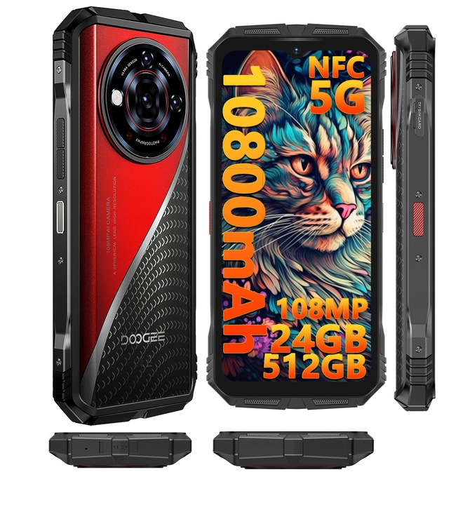 Smartphone DooGee S118 Pro 8 GB / 512 GB 5G červený