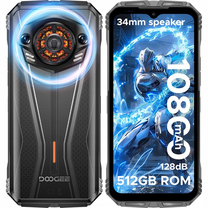 Smartphone DooGee S Punk Pro 20 GB / 512 GB 4G (LTE) stříbrný AKCE