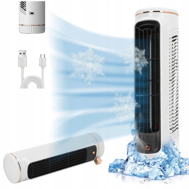 STOJANOVÝ SLOUPOVÝ VENTILÁTOR USB, VÝKONNÝ STOLNÍ VENTILÁTOR, TICHÝ, 1200 MAH